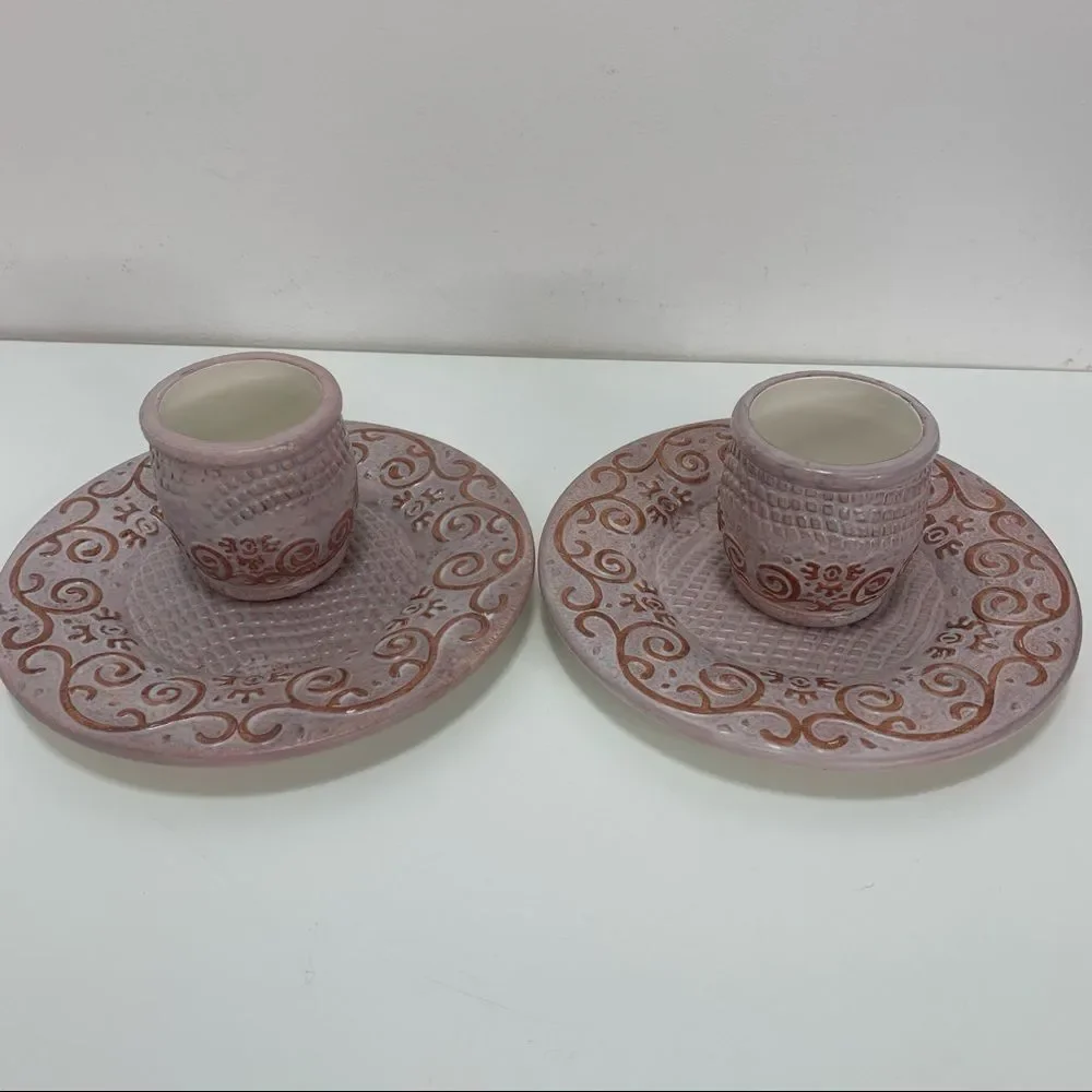 Ceramic Pair of Yankee Candle tea light holders